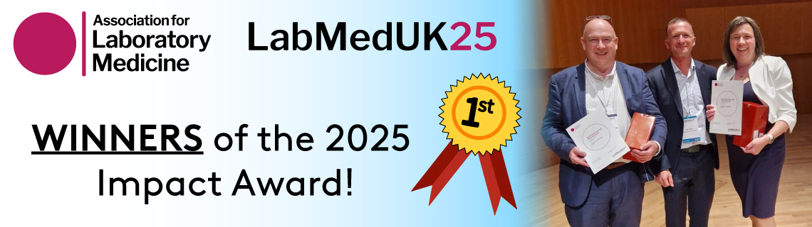 poster showing BQ winning the LabMed25 Impact Award